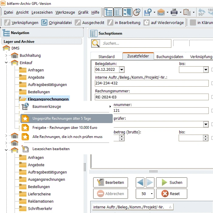 GPL Version DMS Oberfläche