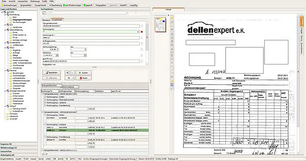 DMS Screenshot Rechnungsarchivierung und Workflow