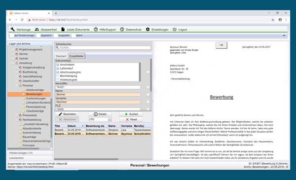 Für 100%-Ansicht bitte klicken Screenshot btfarm-Archiv Enterprise 3.6.1