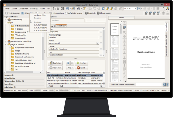 ECM Screenshot Versionierung