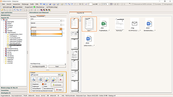 DMS Screenshot Rechnungsarchivierung und Workflow