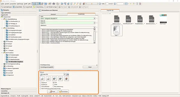 DMS Screenshot Rechnungsarchivierung und Workflow