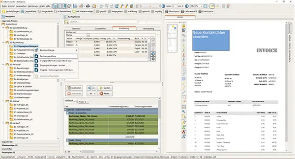 DMS Screenshot Rechnungsarchivierung und Workflow