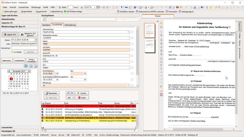 Screenshot Workflow - Wiedervorlage